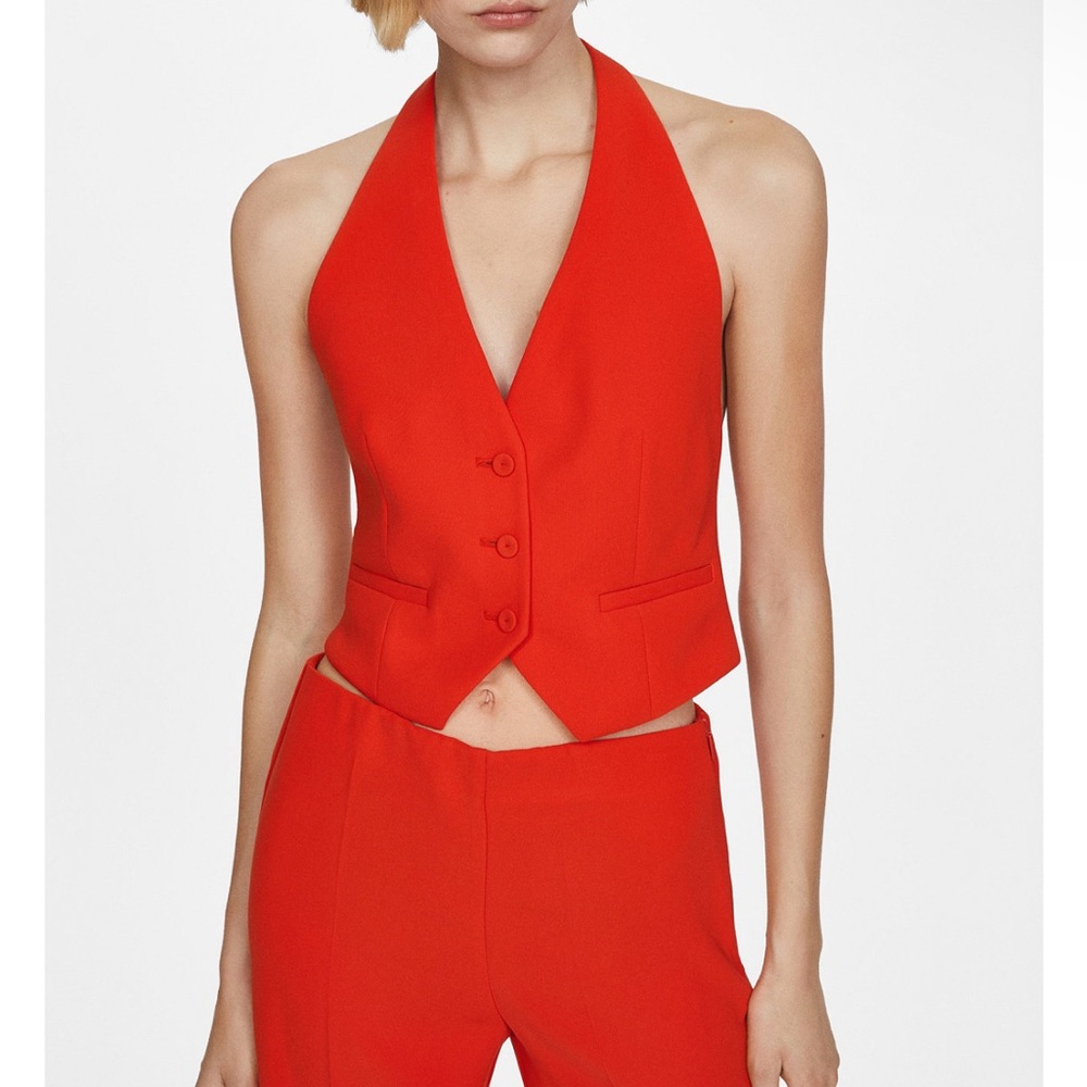 MNG red fitted vest